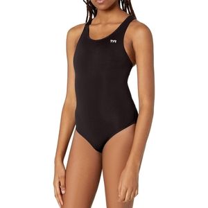 TYR Womens Durafast Elite Maxfit Swimsuit Solid Black